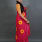 Rajwada Pink Printed Cotton Saree With Unstitched Blouse For Women