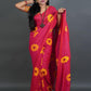 Rajwada Pink Printed Cotton Saree With Unstitched Blouse For Women
