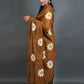 Rajwada Brown Printed Cotton Saree With Unstitched Blouse For Women