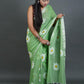 Rajwada Green Printed Cotton Saree With Unstitched Blouse For Women