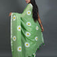 Rajwada Green Printed Cotton Saree With Unstitched Blouse For Women