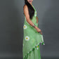 Rajwada Green Printed Cotton Saree With Unstitched Blouse For Women