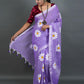 Rajwada Purple Printed Cotton Saree With Unstitched Blouse For Women