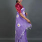Rajwada Purple Printed Cotton Saree With Unstitched Blouse For Women