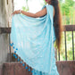 Rajwada Blue Embroidered Cotton Saree With Unstitched Blouse For Women