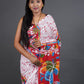 Rajwada Red Printed Cotton Saree With Unstitched Blouse for Women