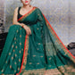 Rajwada Green Woven Cotton Saree With Unstitched Blouse for Women