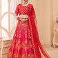 Rajwada Women Magenta Semi Stitched Lehenga With  Unstitched Blouse