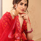 Rajwada Women Magenta Semi Stitched Lehenga With  Unstitched Blouse