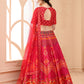 Rajwada Women Magenta Semi Stitched Lehenga With  Unstitched Blouse