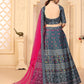 Rajwada Women Grey Semi Stitched Lehenga With  Unstitched Blouse