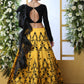 Rajwada Women Yellow Art Silk Embroidered Semi Stitched Lehenga With  Unstitched Blouse
