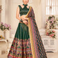 Rajwada Women Dark Green Semi Stitched Lehenga With  Unstitched Blouse