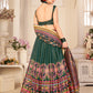 Rajwada Women Dark Green Semi Stitched Lehenga With  Unstitched Blouse