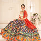 Rajwada Women Multicolor Semi Stitched Lehenga With  Unstitched Blouse