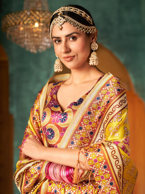 Rajwada Women Multicolor Semi Stitched Lehenga With  Unstitched Blouse