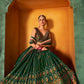 Rajwada Women Dark Green Semi Stitched Lehenga With  Unstitched Blouse