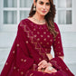 Rajwada Women Classy Magenta Georgette Semi-Stitched Lehenga Choli