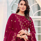 Rajwada Women Classy Magenta Georgette Semi-Stitched Lehenga Choli