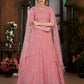 Rajwada Women Pink Semi Stitched Lehenga With  Unstitched Blouse