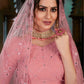 Rajwada Women Pink Semi Stitched Lehenga With  Unstitched Blouse