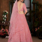 Rajwada Women Pink Semi Stitched Lehenga With  Unstitched Blouse