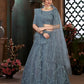 Rajwada Women Grey Semi Stitched Lehenga With  Unstitched Blouse