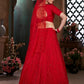 Rajwada Women Red Semi Stitched Lehenga With  Unstitched Blouse