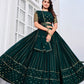 Rajwada Women Classy Teal Georgette Semi-Stitched Lehenga Choli
