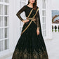 Rajwada Women Classy Black Georgette Semi-Stitched Lehenga Choli