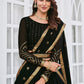 Rajwada Women Classy Black Georgette Semi-Stitched Lehenga Choli