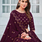 Rajwada Women Classy Violet Georgette Semi-Stitched Lehenga Choli