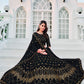 Rajwada Women Classy Navy Blue Georgette Semi-Stitched Lehenga Choli