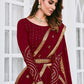 Rajwada Women Classy Maroon Georgette Semi-Stitched Lehenga Choli