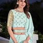 Rajwada Women Classy Blue Georgette Semi-Stitched Lehenga Choli