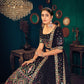 Rajwada Women Navy Blue Semi Stitched Lehenga With  Unstitched Blouse
