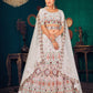Rajwada Women White Semi Stitched Lehenga With  Unstitched Blouse