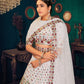 Rajwada Women White Semi Stitched Lehenga With  Unstitched Blouse