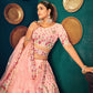 Rajwada Women Pink Semi Stitched Lehenga With  Unstitched Blouse