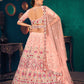 Rajwada Women Pink Semi Stitched Lehenga With  Unstitched Blouse