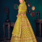 Rajwada Women Olive Semi Stitched Lehenga With  Unstitched Blouse