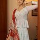 Rajwada Women Light Blue Semi Stitched Lehenga With  Unstitched Blouse