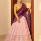 Rajwada Women Pink Semi Stitched Lehenga With  Unstitched Blouse