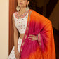 Rajwada Women White Semi Stitched Lehenga With  Unstitched Blouse