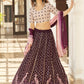 Rajwada Women Violet Semi Stitched Lehenga With  Unstitched Blouse