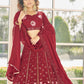 Rajwada Women Red Semi Stitched Lehenga With  Unstitched Blouse