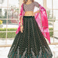 Rajwada Women Green Semi Stitched Lehenga With  Unstitched Blouse