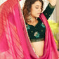 Rajwada Women Pink Semi Stitched Lehenga With  Unstitched Blouse