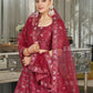 Rajwada Women Maroon Semi Stitched Lehenga With  Unstitched Blouse
