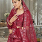 Rajwada Women Maroon Semi Stitched Lehenga With  Unstitched Blouse